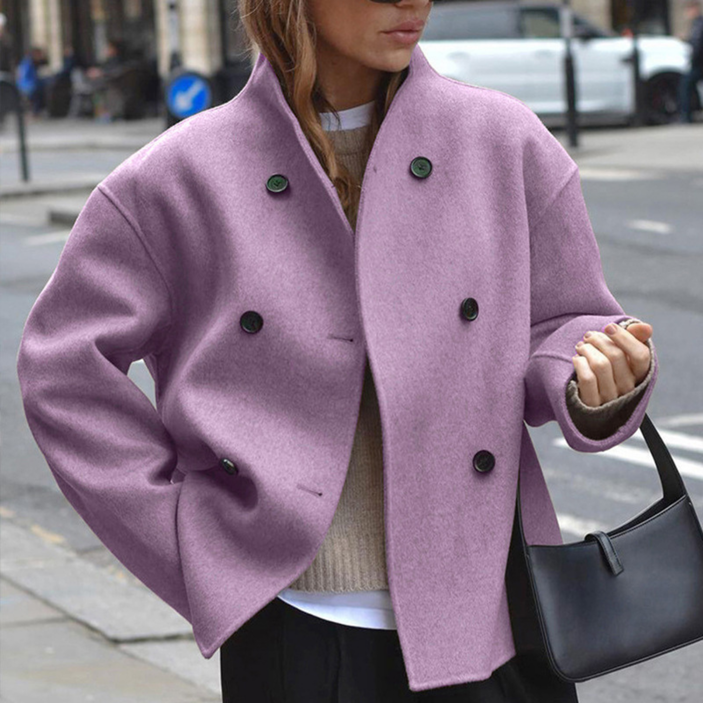 Bini | Cozy Long Sleeve Stand Collar Coat