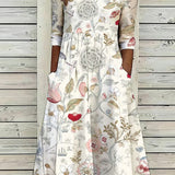 Women's Retro Floral Art Printed Casual Dress