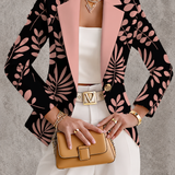 Odaya | Pink Leaf Print Blazer