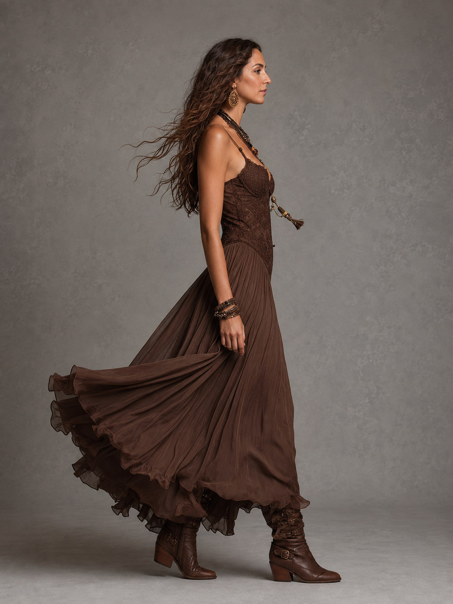 Olivia | Lace Corset Maxi Dress for Women