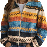 Beatrix | Zigzag Striped Knit Cardigan