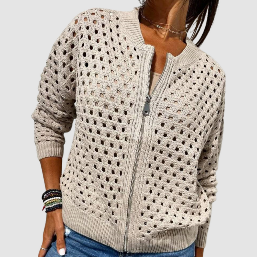 Desiree | Premium Knitted Cardigan with Hollow-Knit Detail
