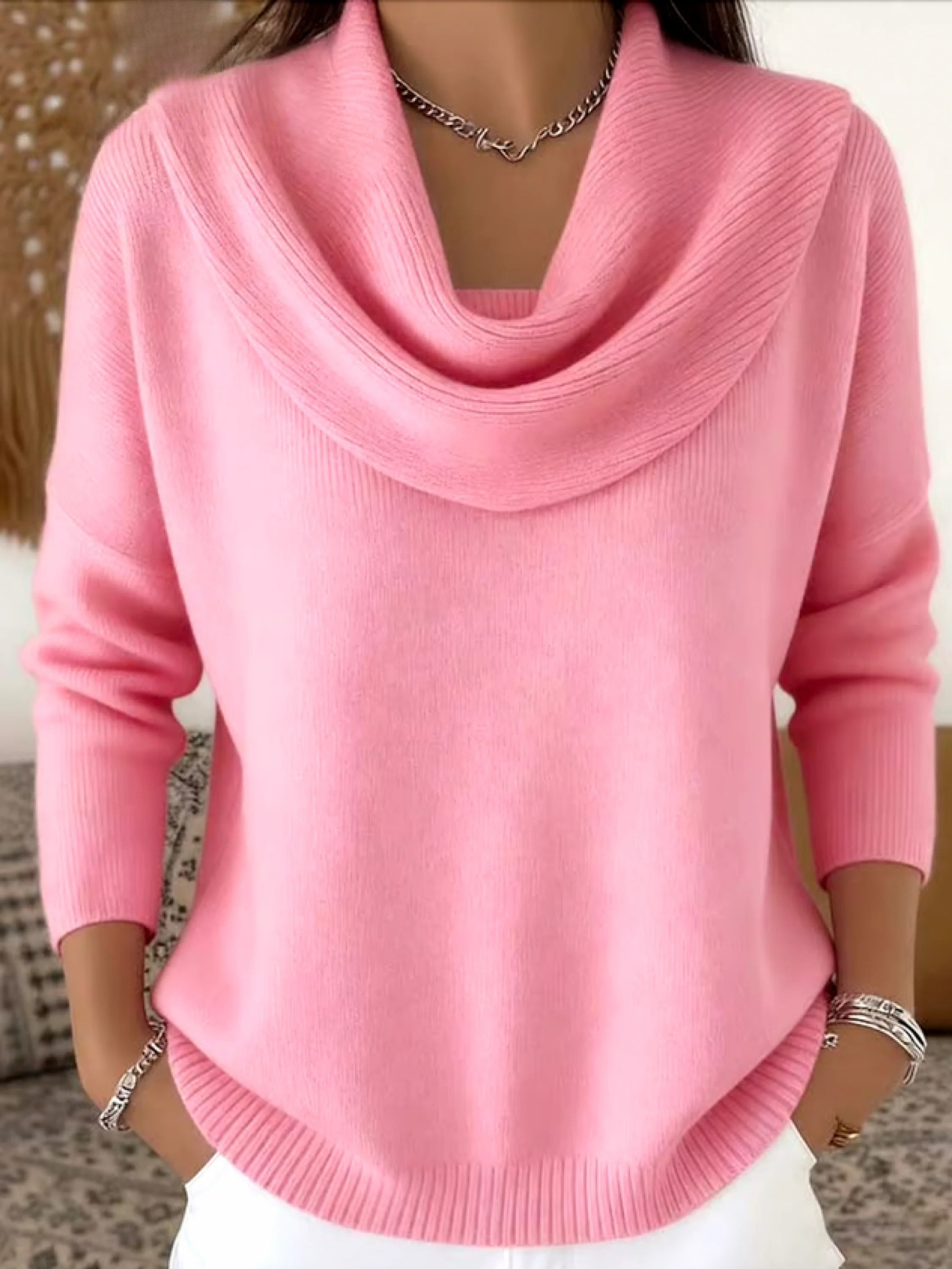 Cowl Neck Sweater | Women's Merino Wool Knit Pullover