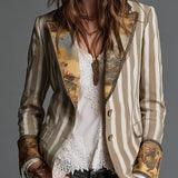 Boho Stripe | Women's Printed Lapel Blazer