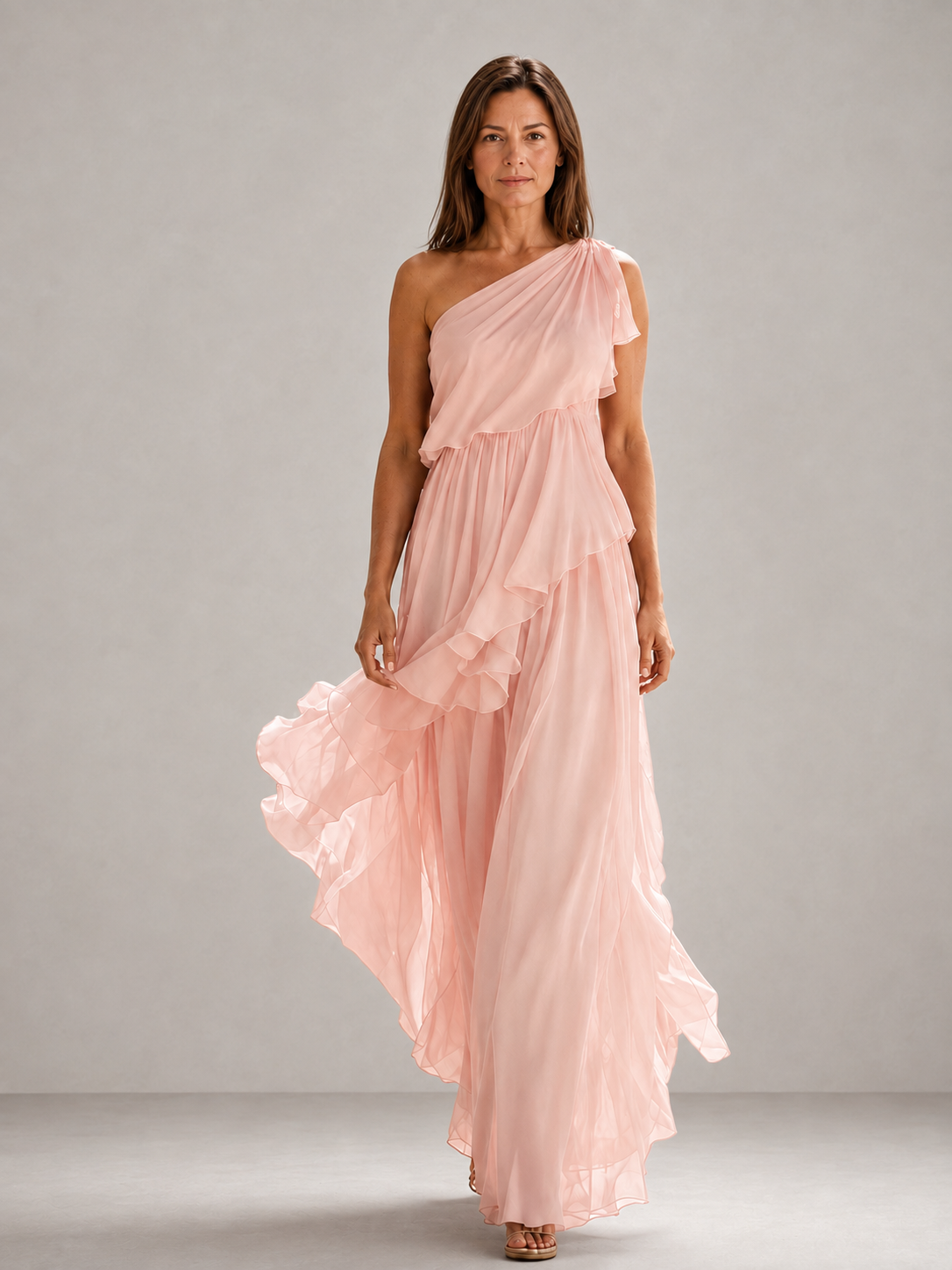 Scarlett | One-Shoulder Ruffle Maxi Dress