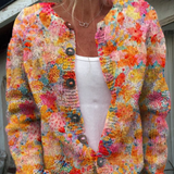 Helena | Vintage Floral Knit Cardigan Sweater