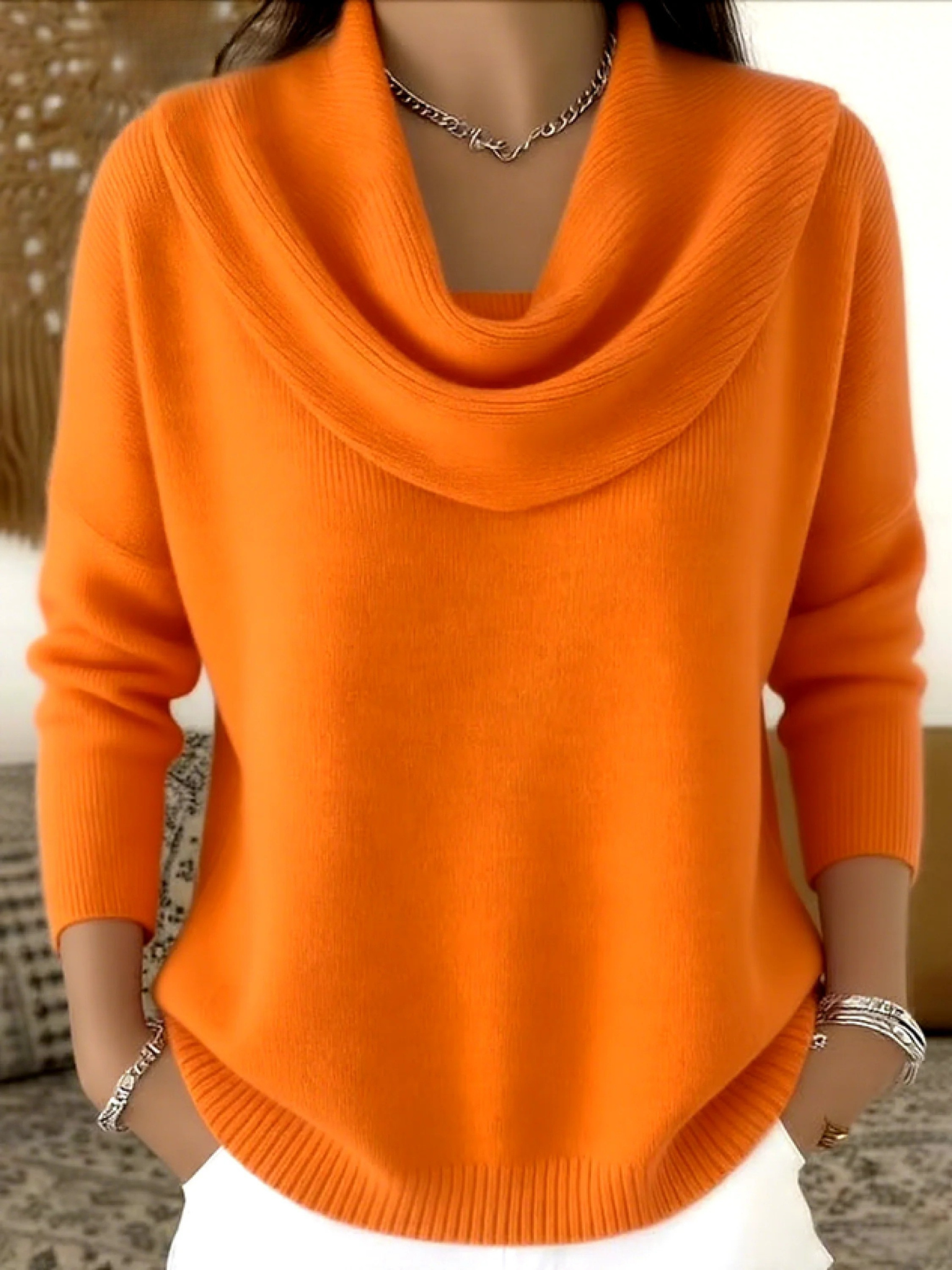 Cowl Neck Sweater | Women's Merino Wool Knit Pullover