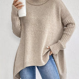 Ava | Turtleneck High-Low Hem Sweater