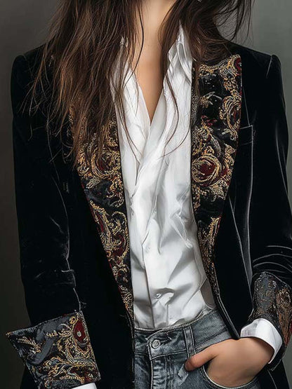 Noir Baroque | Women's Slim Fit Lapel Blazer