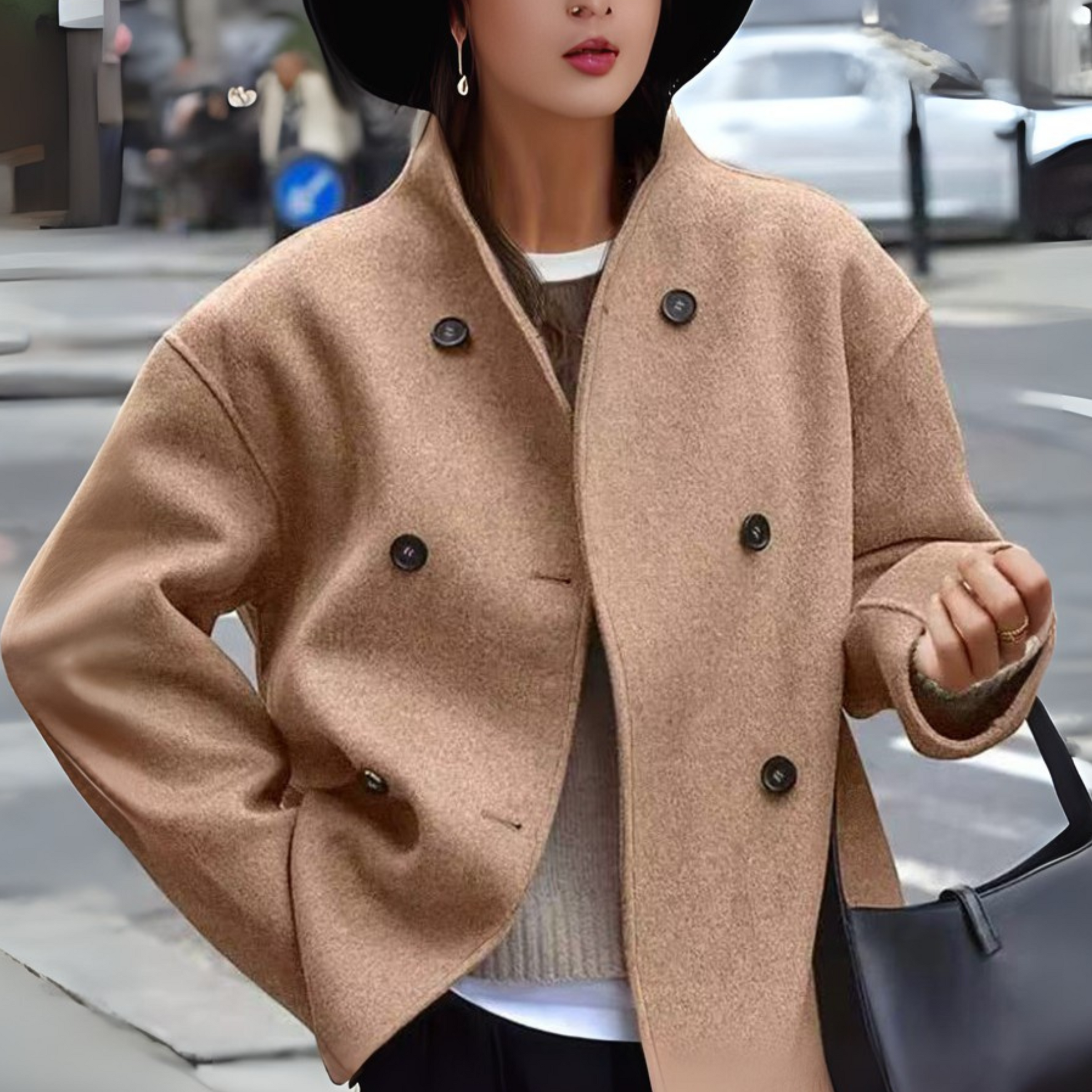 Bini | Cozy Long Sleeve Stand Collar Coat