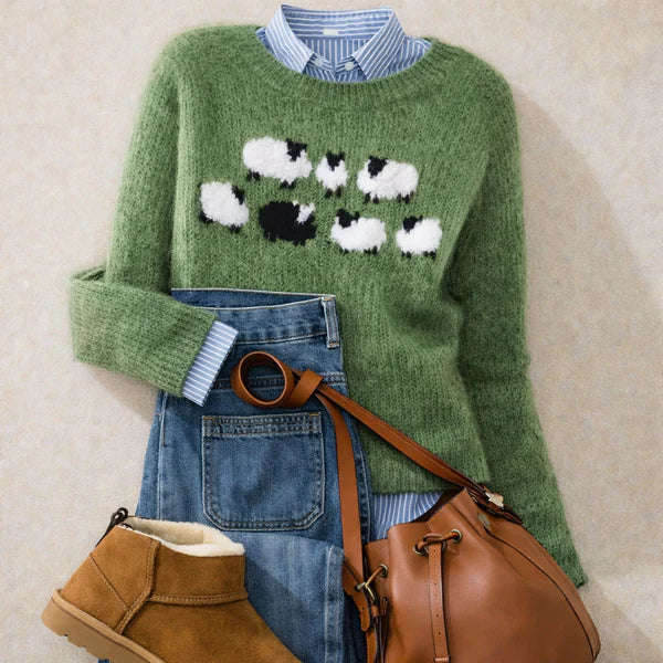Henrike | Nordic Pattern Hand-Knit Sweater