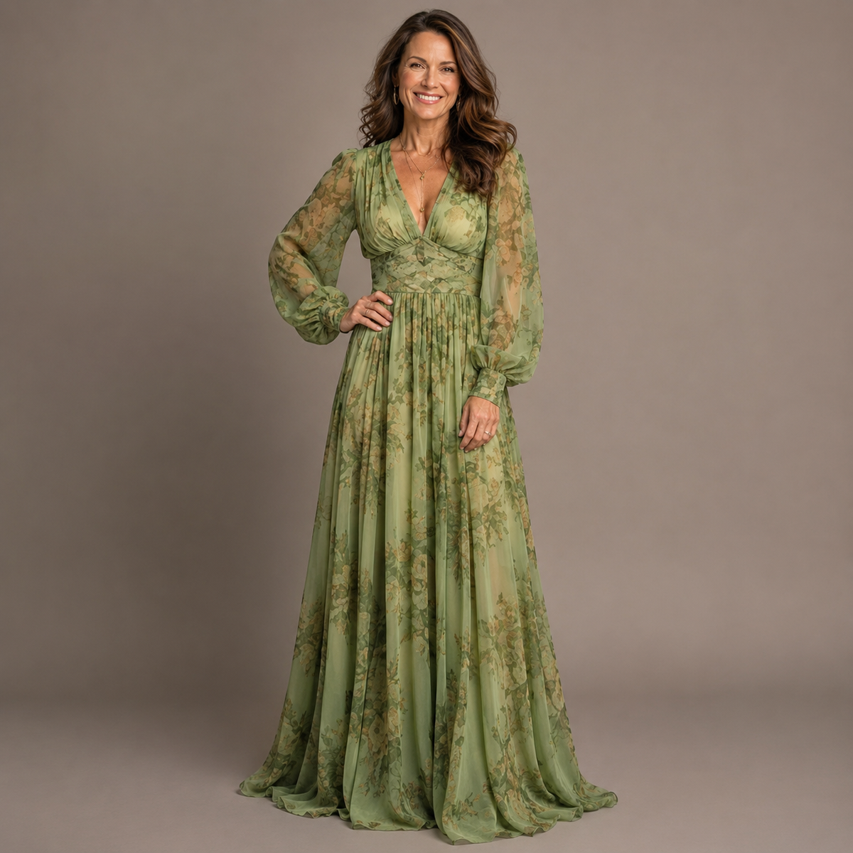 Kelsa | Bohemian Floral Maxi Dress with Ruffled Hem