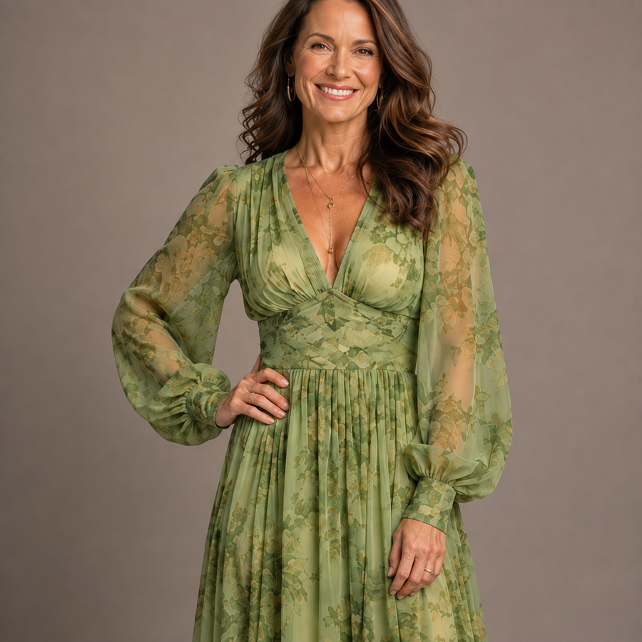 Kelsa | Bohemian Floral Maxi Dress with Ruffled Hem