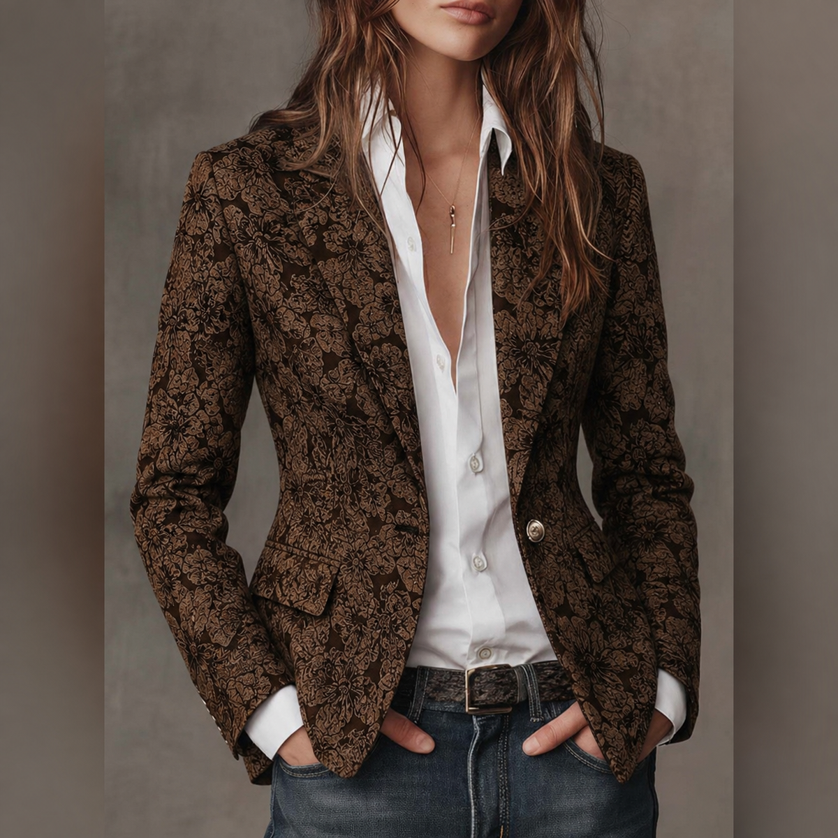 Paisley Jacquard | Women's Fitted Blazer