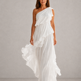 Scarlett | One-Shoulder Ruffle Maxi Dress
