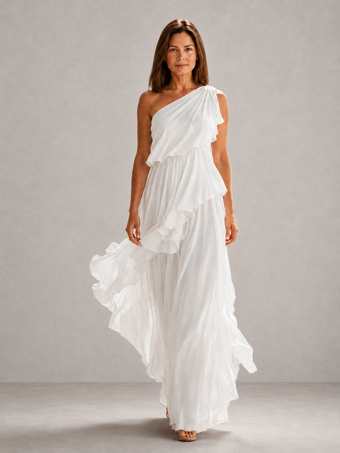 Scarlett | One-Shoulder Ruffle Maxi Dress