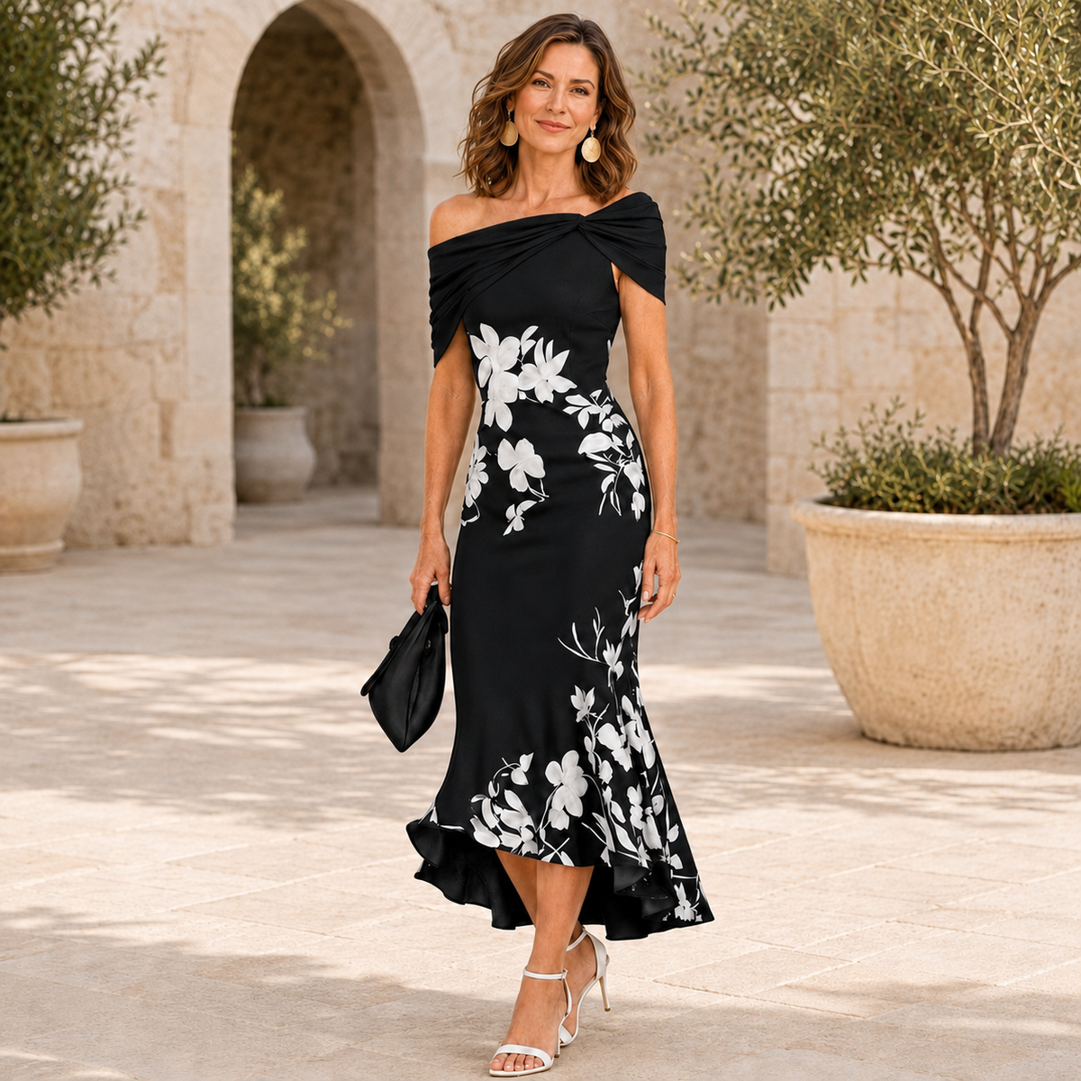 Flora | Floral Contour Midi Dress