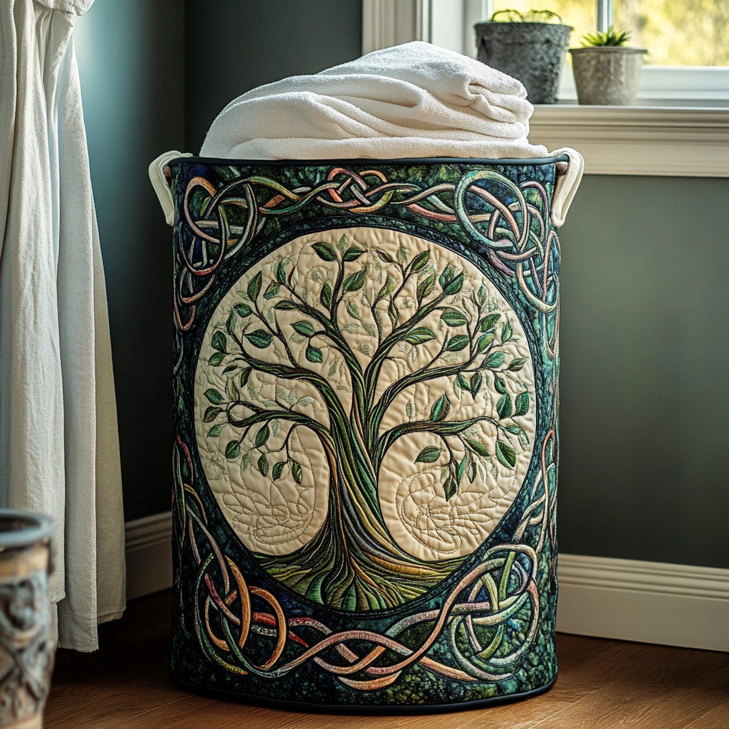 Eternal Roots | Quilted Laundry Basket