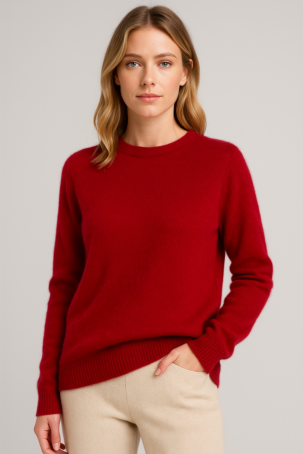 Freya Harper | Classic Crewneck Cashmere Sweater for Women