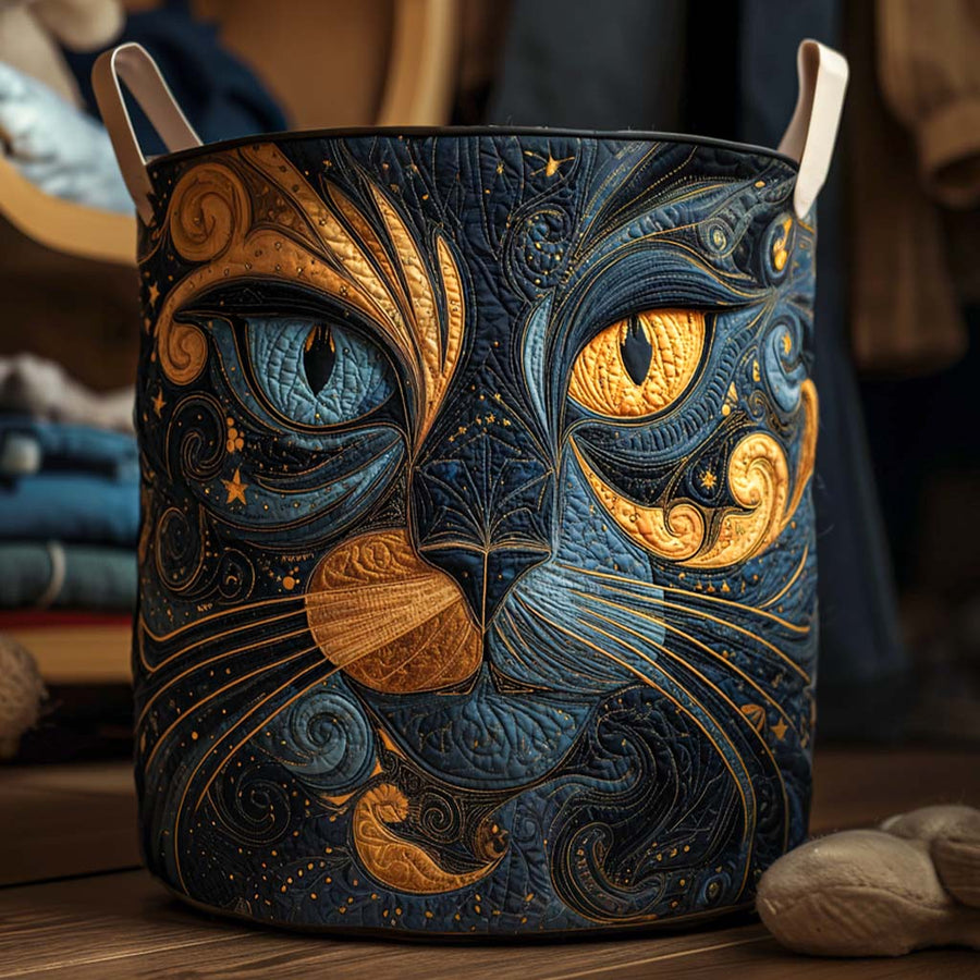 Galaxy Cat | Quilted Laundry Basket