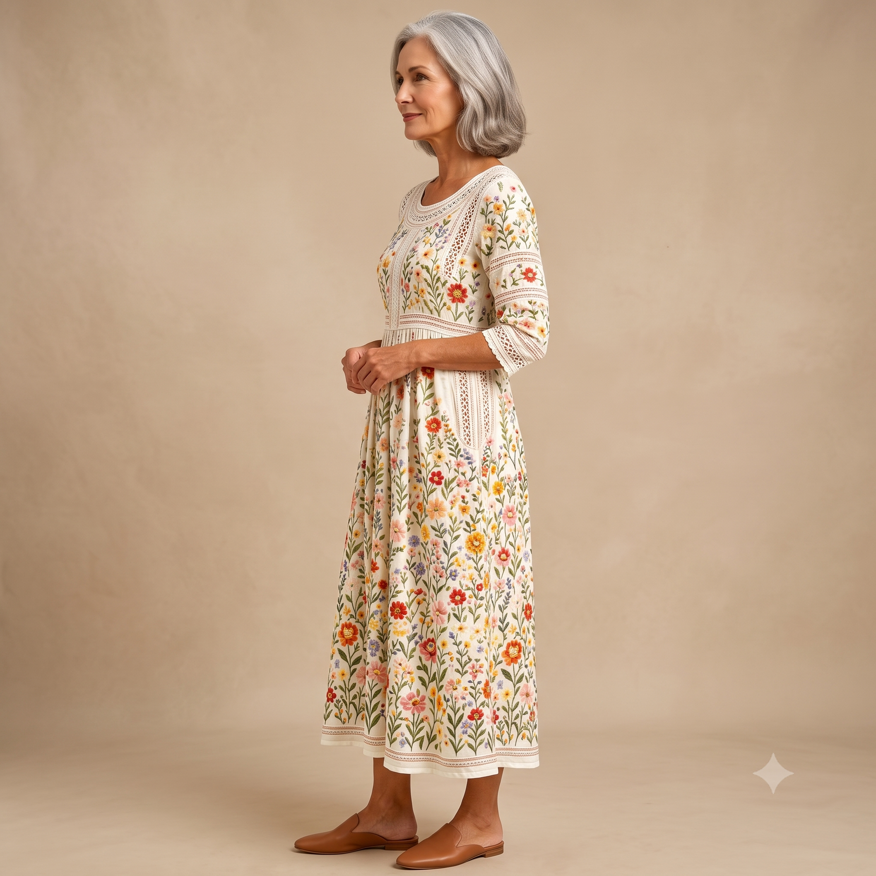 Wildflower Meadow Charm Midi Dress