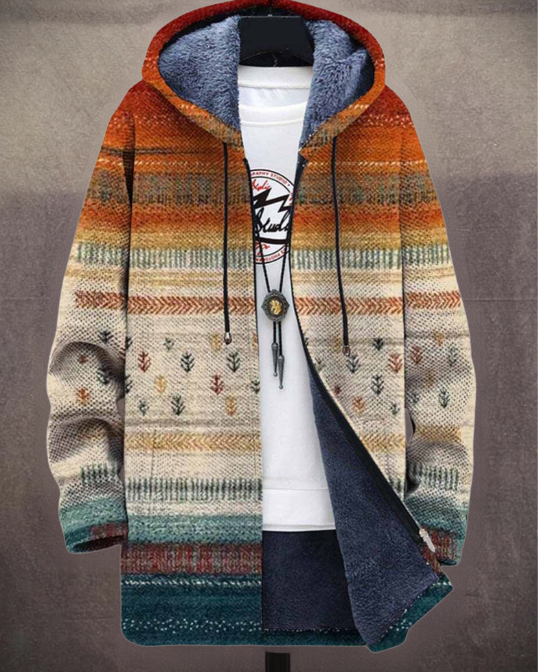 Sienna | Women's Bohemian Fleece-Lined Coat with Hood