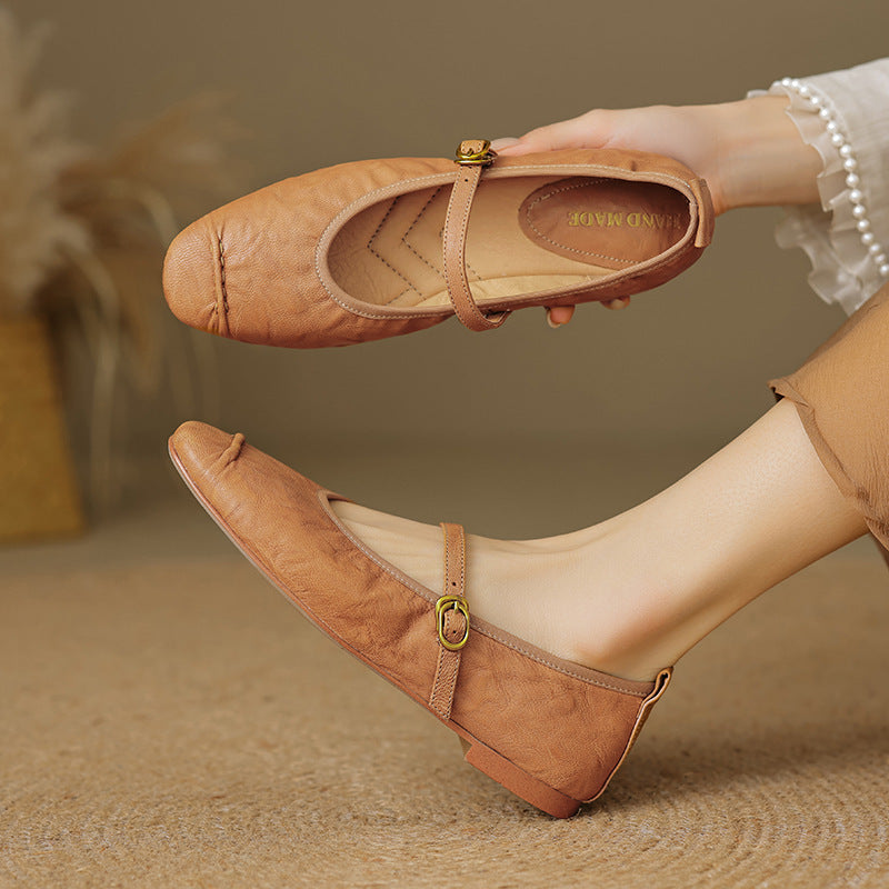 Wani | Leather Mary Jane Flats