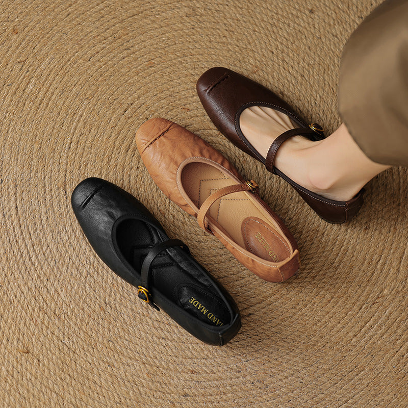 Wani | Leather Mary Jane Flats