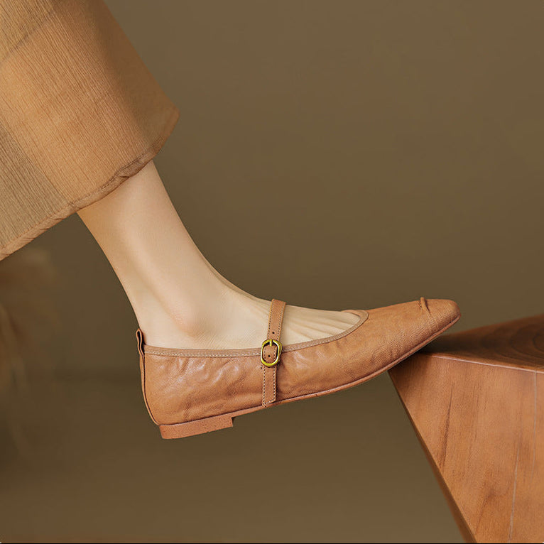Wani | Leather Mary Jane Flats