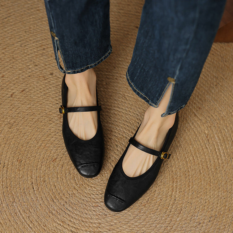 Wani | Leather Mary Jane Flats