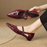 Quenby | Pointed Lattice-Cut Mary Jane Flat