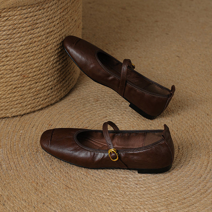 Wani | Leather Mary Jane Flats
