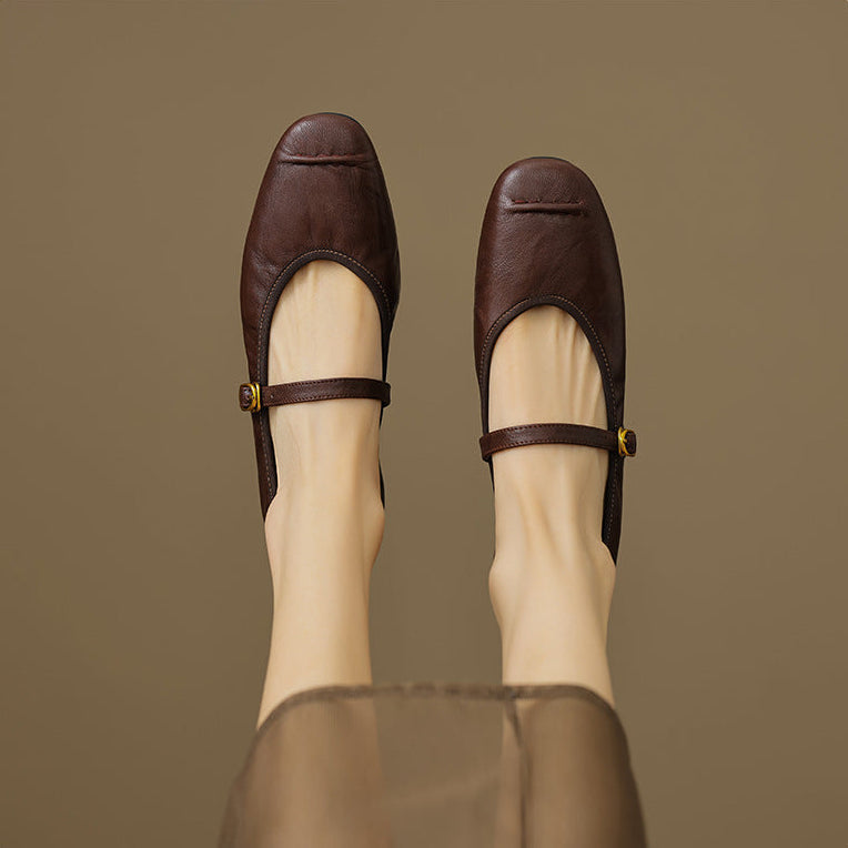 Wani | Leather Mary Jane Flats
