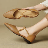 Dona | Genuine Leather T-Strap Heels