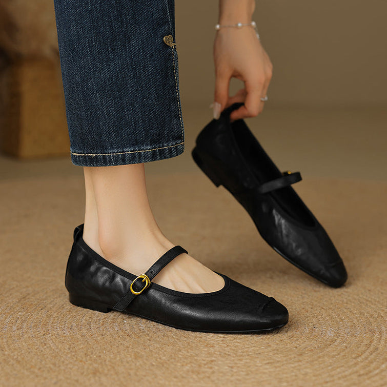 Wani | Leather Mary Jane Flats
