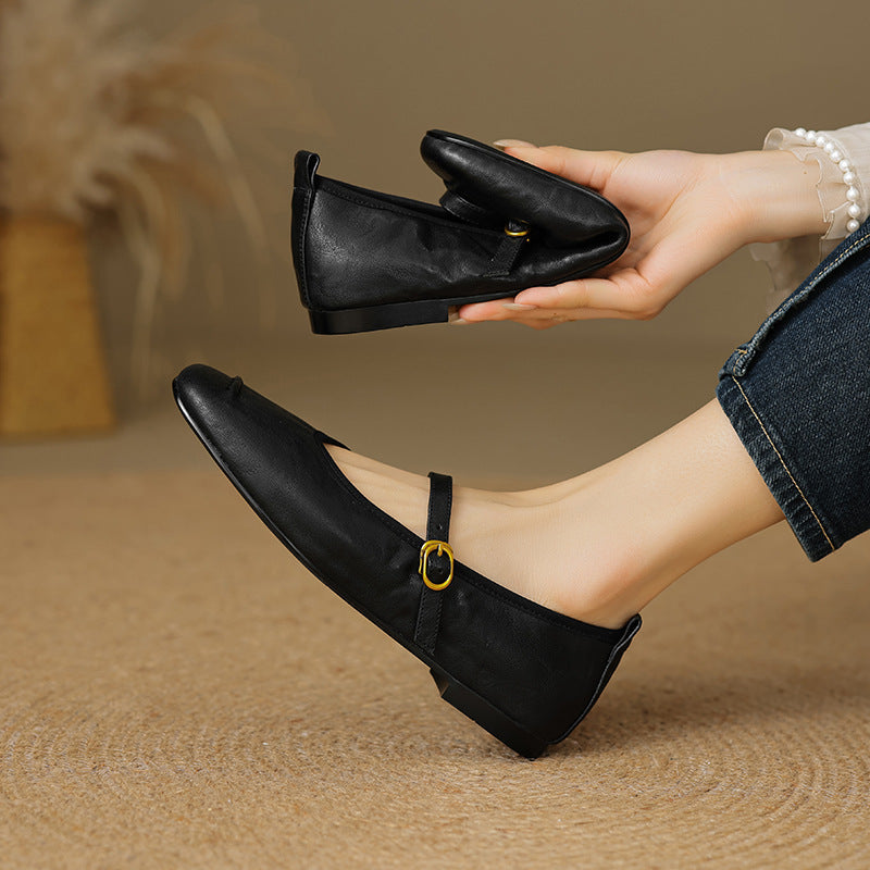 Wani | Leather Mary Jane Flats