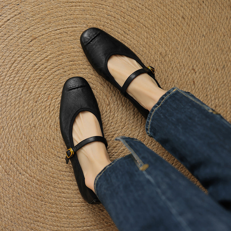 Wani | Leather Mary Jane Flats