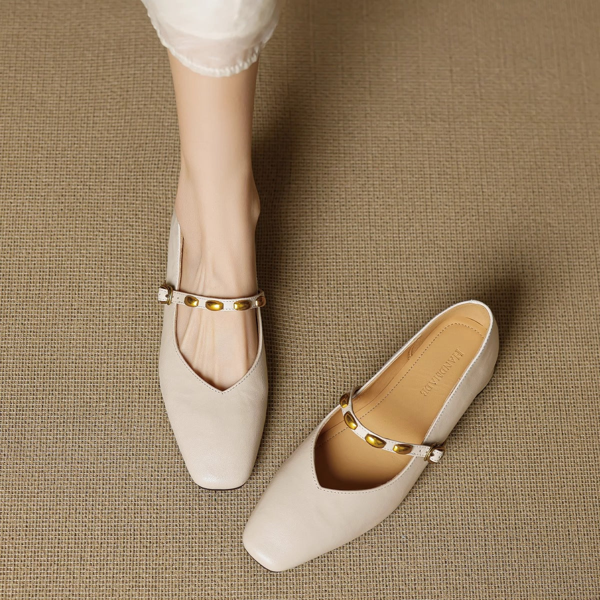Zyra | Genuine Leather Mary Jane Flats