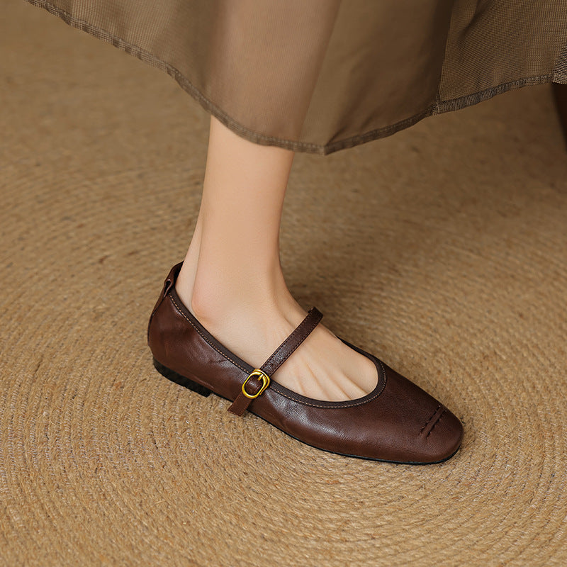 Wani | Leather Mary Jane Flats