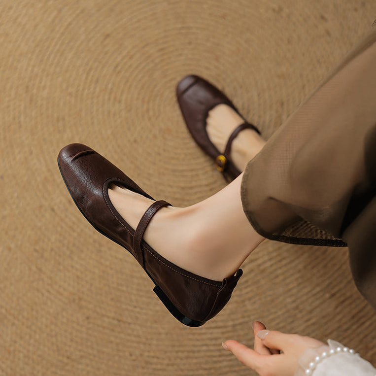 Wani | Leather Mary Jane Flats