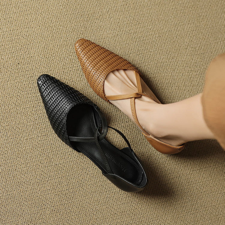 Dona | Genuine Leather T-Strap Heels
