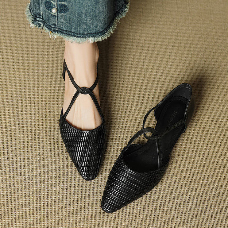 Dona | Genuine Leather T-Strap Heels