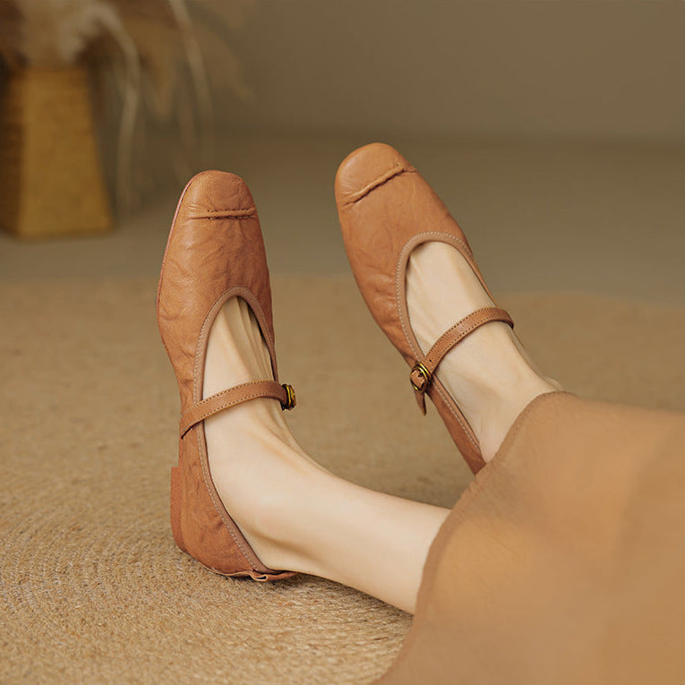 Wani | Leather Mary Jane Flats