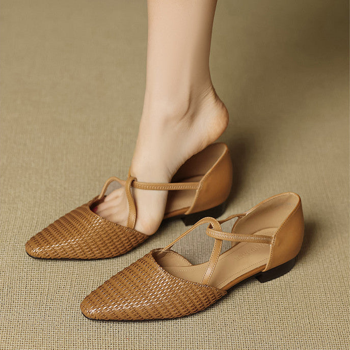 Dona | Genuine Leather T-Strap Heels