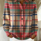 Gloria | Knitted Multicolor Plaid Button Cardigan
