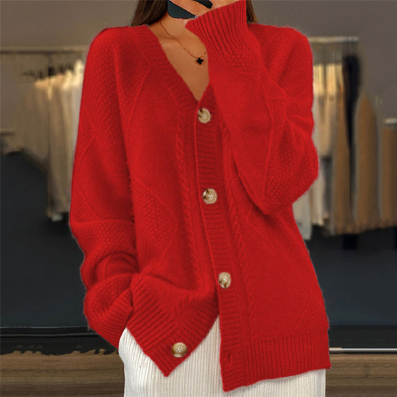 Hensley | Knitted Cardigan with V-Neckline