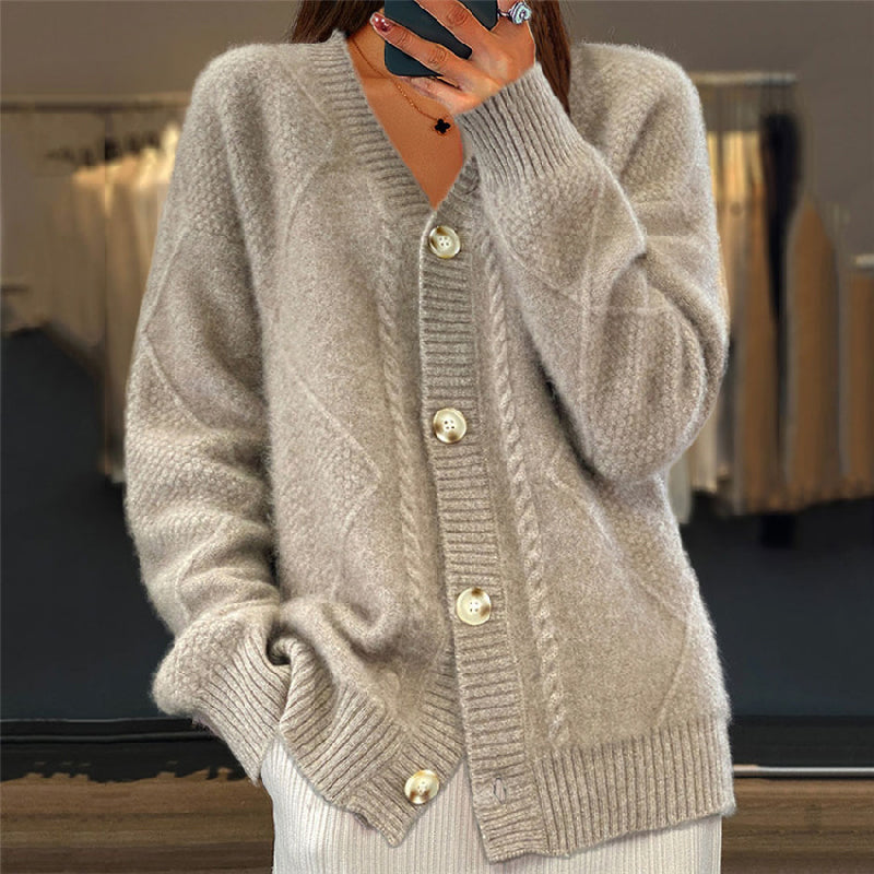 Hensley | Knitted Cardigan with V-Neckline
