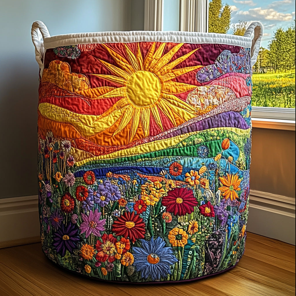 Sunlit Bliss | Quilted Laundry Storage Basket