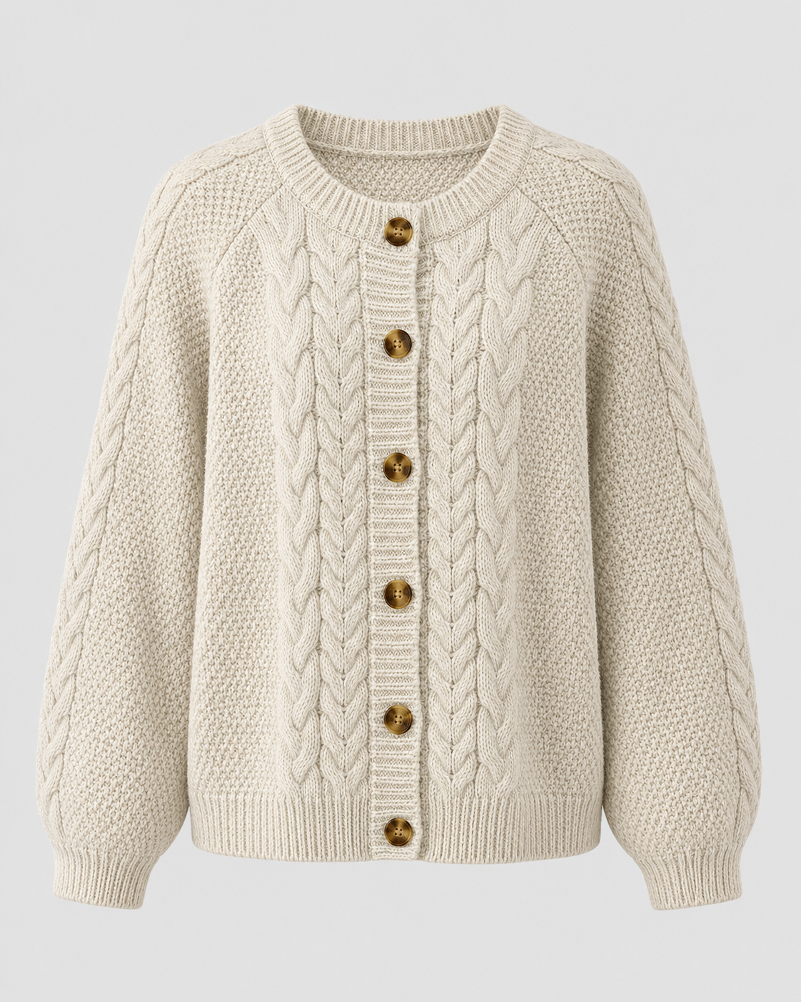 CABLE KNIT | BUTTON FRONT CARDIGAN FOR WOMEN