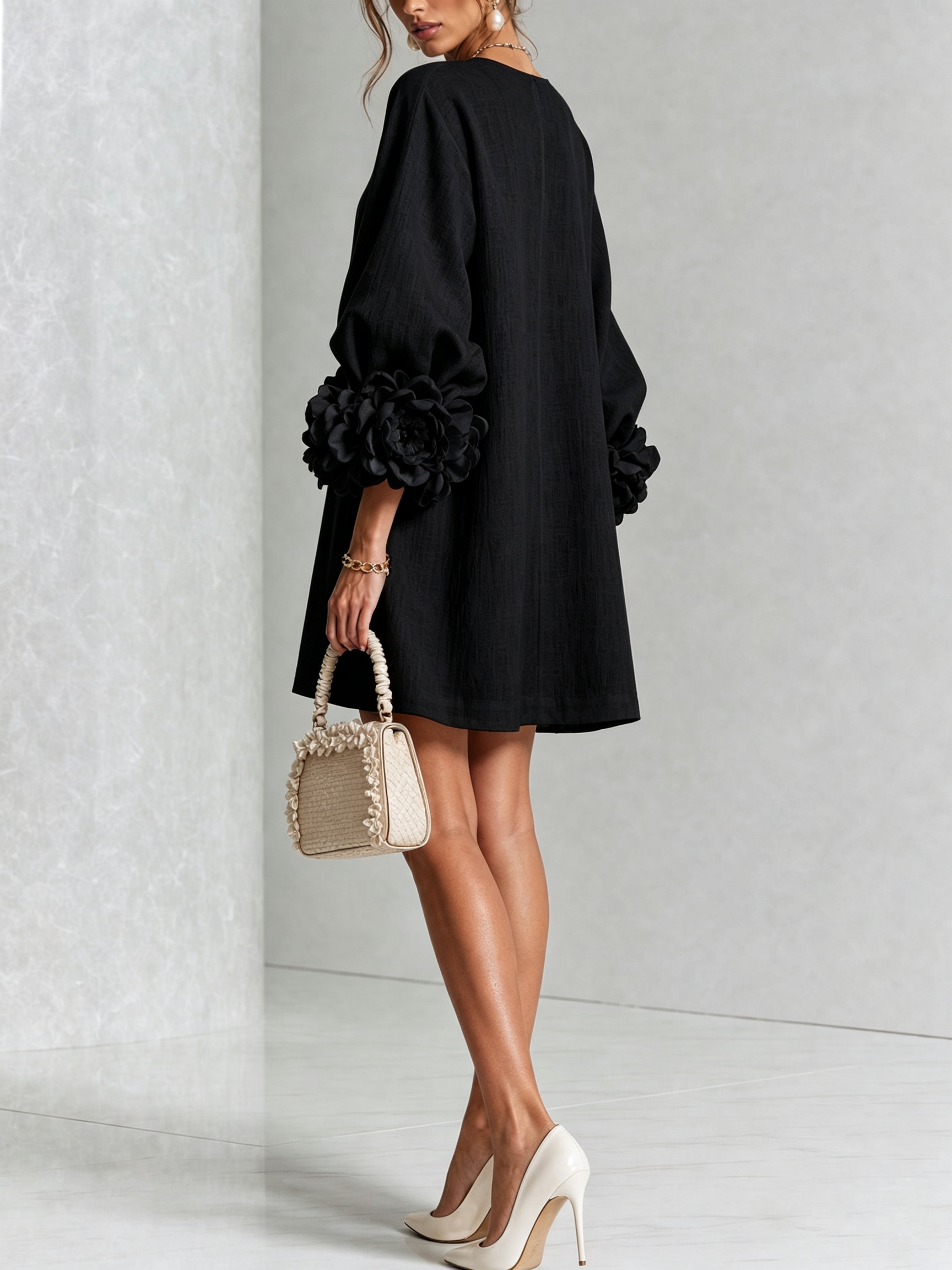 ROSALIE | FLORAL BUTTON MINI DRESS FOR WOMEN